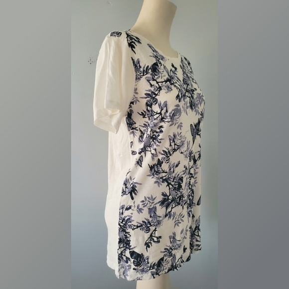 J. Crew Butterfly and Floral Print Tee Shirt - Picture 3 of 8